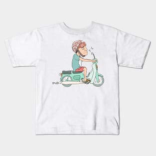 Dude driving motorbike & singing Kids T-Shirt